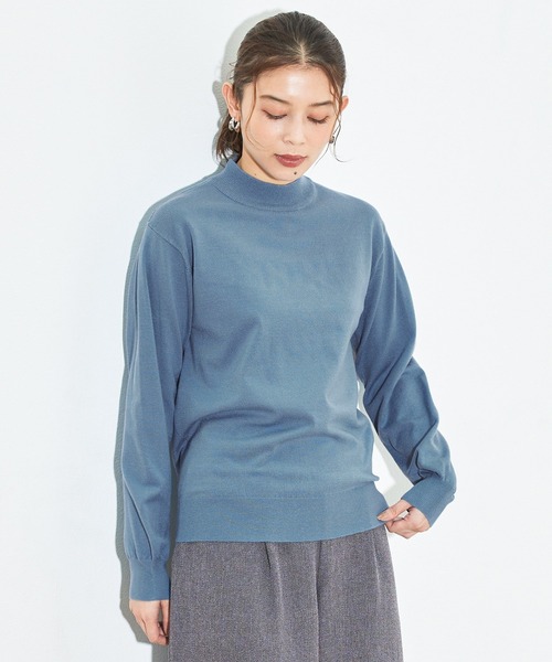 Honeys(ハニーズ)の「ヒアルロン酸ハイネックニット(ニット/セーター・レディース・アイボリー/ブルー/杢グレー/イエロー/オレンジ/ブラック/サックスブルー・M/S/L)」の14枚目の写真