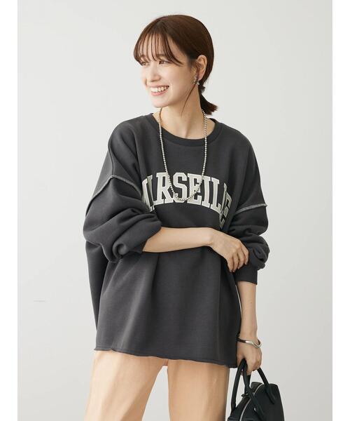 RAY CASSIN FAVORI（レイカズンフェバリ）の「・RAY　CASSIN　ロゴptカラーステッチスウェット（スウェット・レディース・杢グレー/グリーン/チャコールグレー/ブラック・FREE）」の8枚目の写真