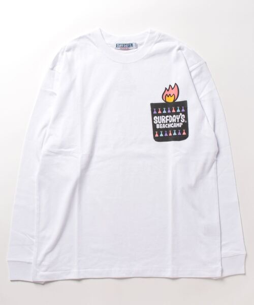Surf Day's(サーフデイズ)の「【Surf Days】 空紡糸天竺 プリント L/S TEE(Tシャツ/カットソー・メンズ・チャコールグレー/ホワイト/ピンク系その他・2/3)」の2枚目の写真