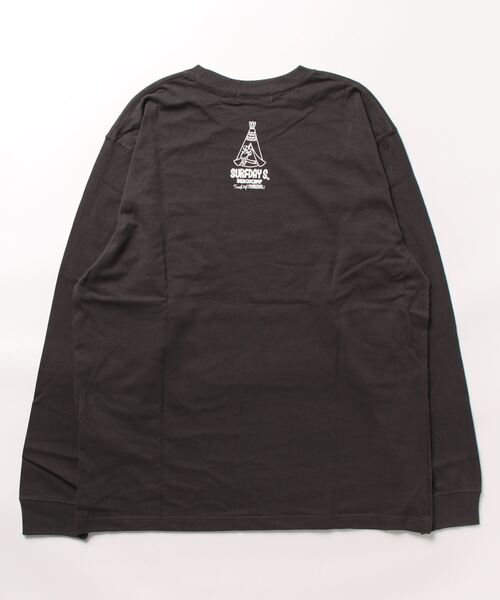 Surf Day's(サーフデイズ)の「【Surf Days】 空紡糸天竺 プリント L/S TEE(Tシャツ/カットソー・メンズ・チャコールグレー/ホワイト/ピンク系その他・2/3)」の4枚目の写真