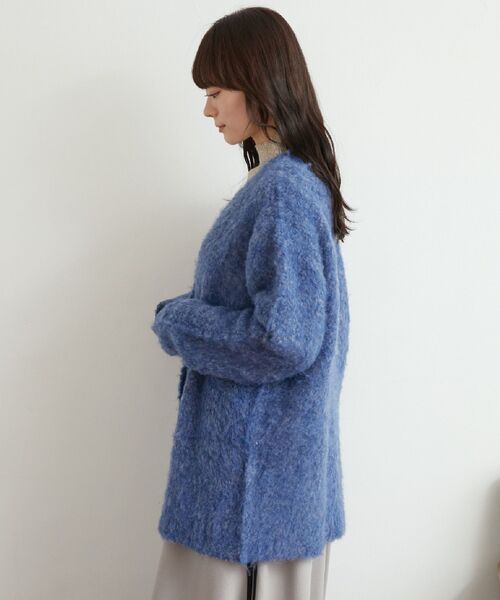 RETRO GIRL（レトロガール）の「【UNIXSEX】起毛ブークレBIGカーデ（カーディガン/ボレロ・レディース・グリーン/ブルー/オレンジ/イエロー/ピンク/オフホワイト・FREE）」の8枚目の写真