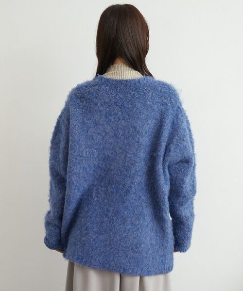 RETRO GIRL（レトロガール）の「【UNIXSEX】起毛ブークレBIGカーデ（カーディガン/ボレロ・レディース・グリーン/ブルー/オレンジ/イエロー/ピンク/オフホワイト・FREE）」の9枚目の写真