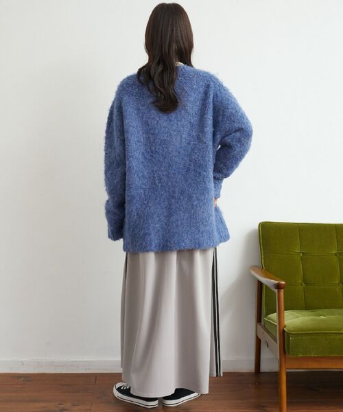 RETRO GIRL（レトロガール）の「【UNIXSEX】起毛ブークレBIGカーデ（カーディガン/ボレロ・レディース・グリーン/ブルー/オレンジ/イエロー/ピンク/オフホワイト・FREE）」の13枚目の写真