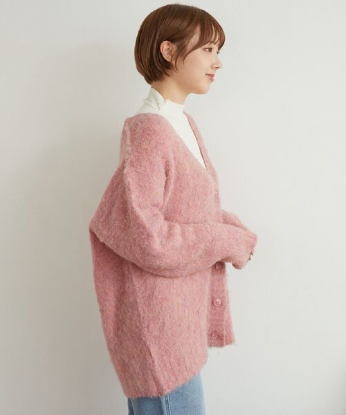 RETRO GIRL（レトロガール）の「【UNIXSEX】起毛ブークレBIGカーデ（カーディガン/ボレロ・レディース・グリーン/ブルー/オレンジ/イエロー/ピンク/オフホワイト・FREE）」の15枚目の写真