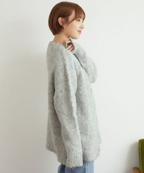 RETRO GIRL（レトロガール）の「【UNIXSEX】起毛ブークレBIGカーデ（カーディガン/ボレロ・レディース・グリーン/ブルー/オレンジ/イエロー/ピンク/オフホワイト・FREE）」の22枚目の写真