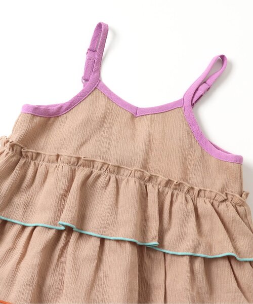 apres les cours（アプレレクール）の「WEB限定 カラフルティアードキャミワンピース（ワンピース・キッズ・ベージュ/エメラルド・90/140/130/110/80/120/100）」の6枚目の写真