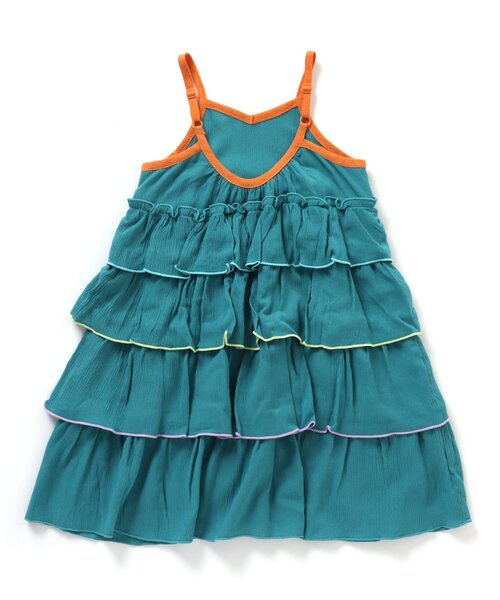 apres les cours（アプレレクール）の「WEB限定 カラフルティアードキャミワンピース（ワンピース・キッズ・ベージュ/エメラルド・90/140/130/110/80/120/100）」の11枚目の写真