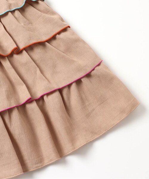 apres les cours（アプレレクール）の「WEB限定 カラフルティアードキャミワンピース（ワンピース・キッズ・ベージュ/エメラルド・90/140/130/110/80/120/100）」の14枚目の写真