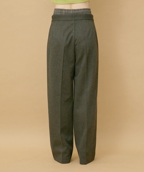 VIS（ビス）の「【洗える】ダブルウエストワイドパンツ（スラックス・レディース・チャコールグレー/グレー/ベージュ系その他3・S/M/L）」の21枚目の写真
