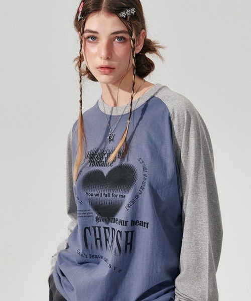 WONDER VISITOR(ワンダービジター)の「WONDER VISITOR/Y2Kラグラン長袖Tシャツ 2982980(Tシャツ/カットソー・レディース・グレー/ブルー・FREE)」の16枚目の写真