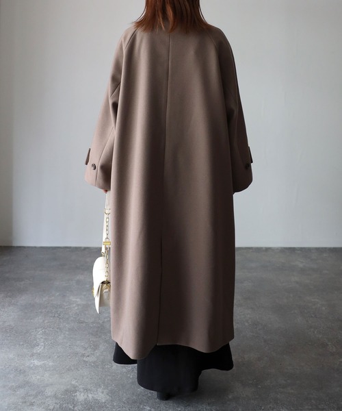 Riberry（リベリー）の「スタンドカラーラグランロングコート（ステンカラーコート・レディース・アイボリー/ブラック/グレイッシュベージュ/モカ・MEDIUM）」の15枚目の写真