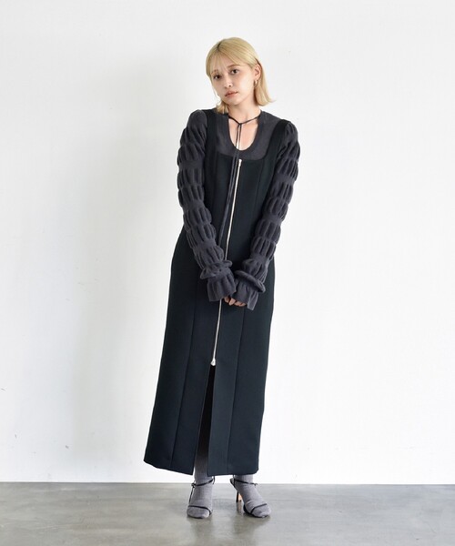 CODE A(コードエー)の「◆CODE A | front zip dress(ワンピース・レディース・ブラック・38/36)」の10枚目の写真