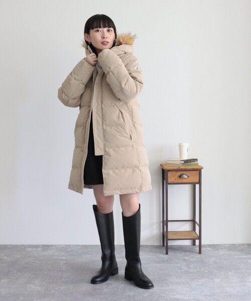 GEVACO（ゲバコ）の「【GEVACO/ゲバコ】タッサーロングダウン（ダウンジャケット/コート・レディース・ネイビー/ベージュ/ブラック・36/38）」の12枚目の写真