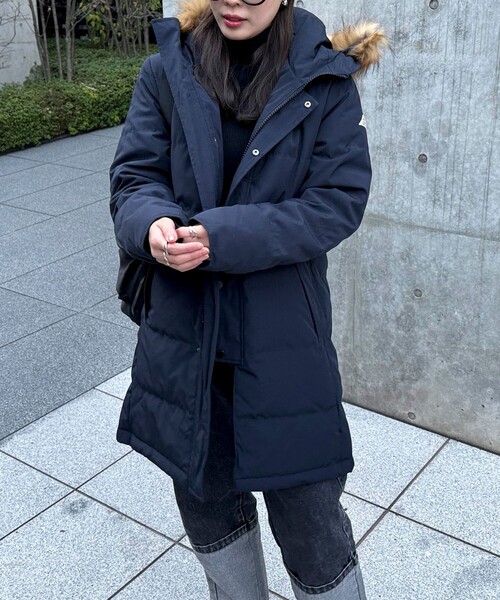 GEVACO（ゲバコ）の「【GEVACO/ゲバコ】タッサーロングダウン（ダウンジャケット/コート・レディース・ネイビー/ベージュ/ブラック・36/38）」の10枚目の写真