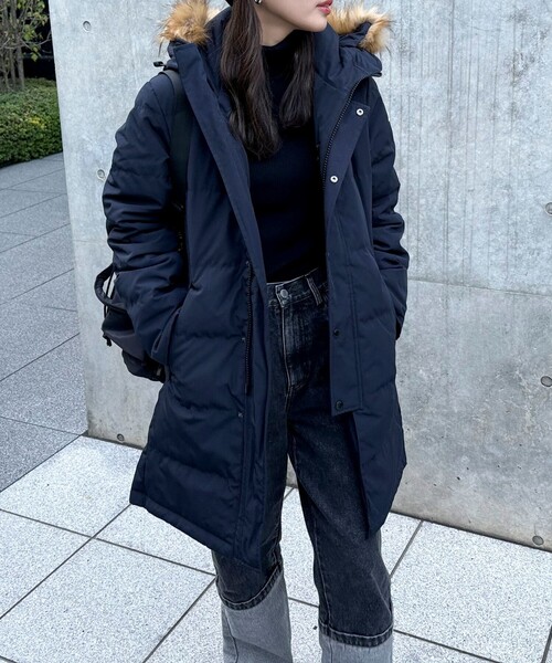 GEVACO（ゲバコ）の「【GEVACO/ゲバコ】タッサーロングダウン（ダウンジャケット/コート・レディース・ネイビー/ベージュ/ブラック・36/38）」の8枚目の写真