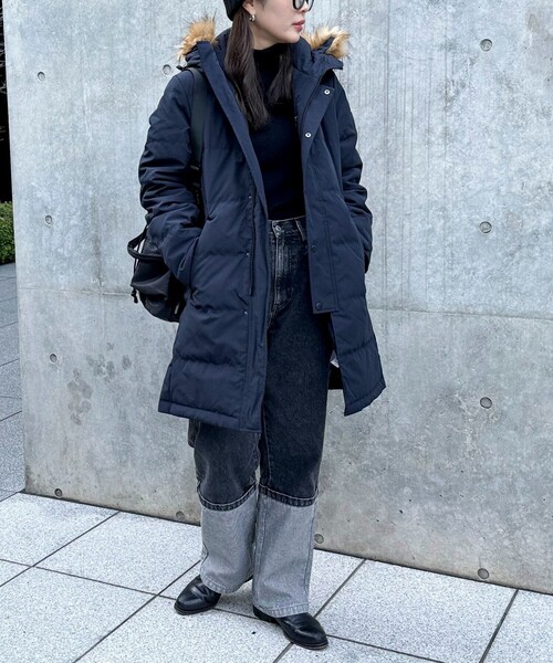 GEVACO（ゲバコ）の「【GEVACO/ゲバコ】タッサーロングダウン（ダウンジャケット/コート・レディース・ネイビー/ベージュ/ブラック・36/38）」の6枚目の写真