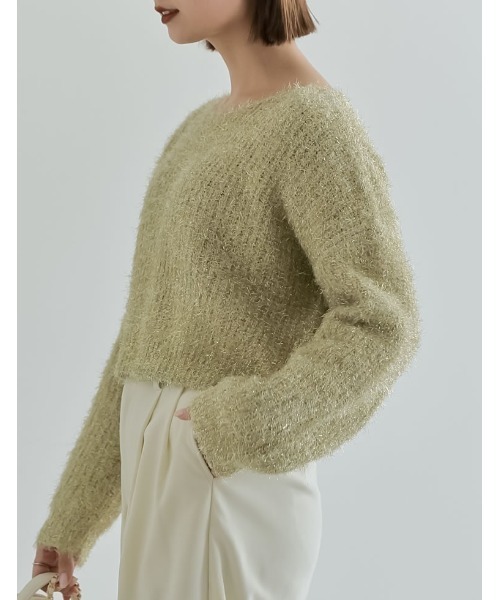 CELINE フィービー期 シルクモヘヤ シャギーニット ステッチ クロップド丈 231201.jpg