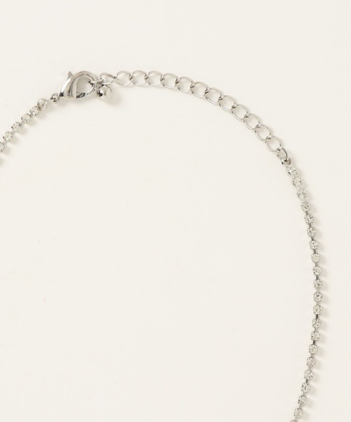 Cupid Heart(キューピッドハート)の「【Cupid Heart】結婚式アクセ!パールチャーム付きビジューネックレス(ネックレス・レディース・シルバー/ゴールド・MEDIUM)」の12枚目の写真