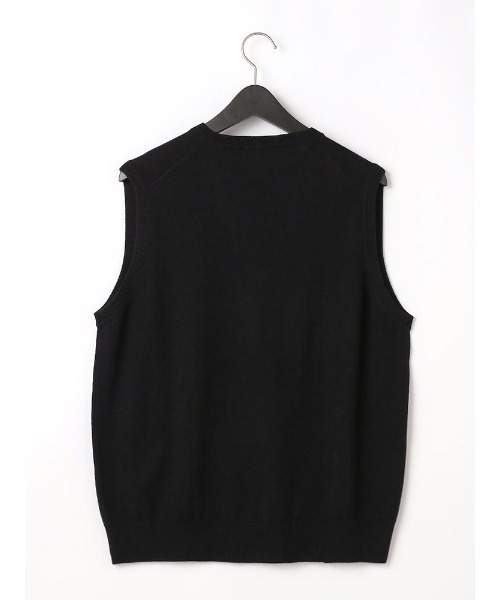 TRANS CONTINENTS（トランスコンチネンツ）の「TRANS CONTINENTS　BIZニット　Vネックベスト　ブラック/グレー/ネイビー（ベスト・メンズ・チャコールグレー/ブラック/ネイビー・L/M/LL）」の19枚目の写真