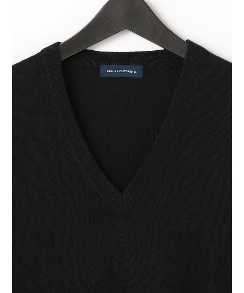 TRANS CONTINENTS（トランスコンチネンツ）の「TRANS CONTINENTS　BIZニット　Vネックベスト　ブラック/グレー/ネイビー（ベスト・メンズ・チャコールグレー/ブラック/ネイビー・L/M/LL）」の18枚目の写真