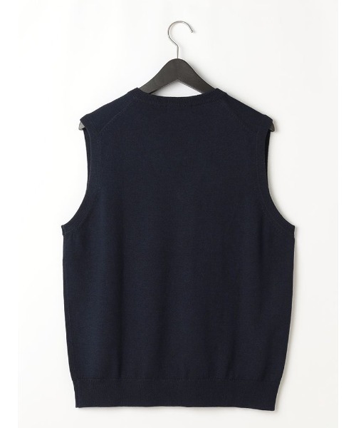 TRANS CONTINENTS（トランスコンチネンツ）の「TRANS CONTINENTS　BIZニット　Vネックベスト　ブラック/グレー/ネイビー（ベスト・メンズ・チャコールグレー/ブラック/ネイビー・L/M/LL）」の7枚目の写真