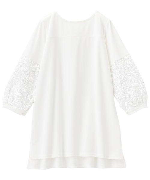 RANAN(ラナン)の「レースボリューム袖カットソートップス(Tシャツ/カットソー・レディース・ライトグレー/オフホワイト/ブラック/ピンク・LL/L/M)」の5枚目の写真