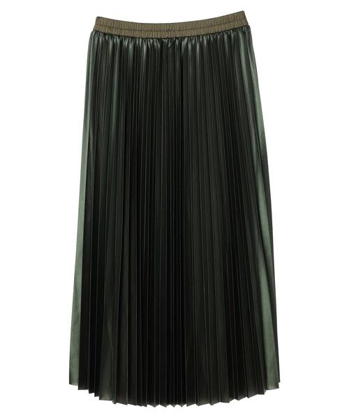 YECCA VECCA（イェッカヴェッカ）の「レザーライクプリーツスカート（スカート・レディース・ブルー/ブラック/カーキ・FREE）」の20枚目の写真