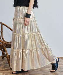 Libra Cue | メタリックティアードスカート(スカート)