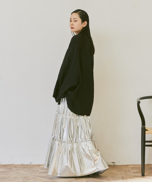 Libra Cue（リブラ キュー）の「メタリックティアードスカート（スカート・レディース・シルバー/ゴールド・FREE）」の17枚目の写真