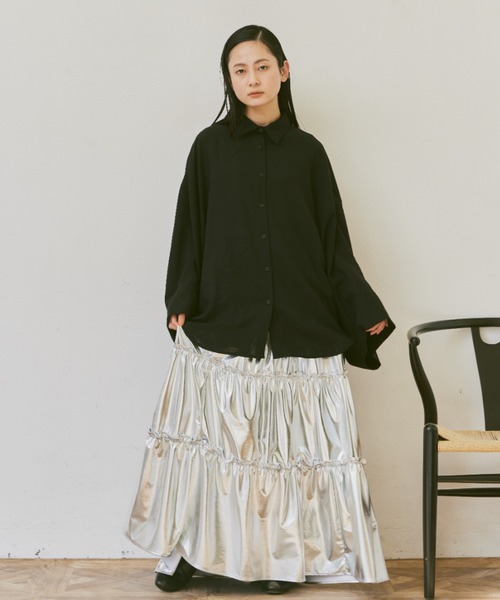 Libra Cue（リブラ キュー）の「メタリックティアードスカート（スカート・レディース・シルバー/ゴールド・FREE）」の19枚目の写真