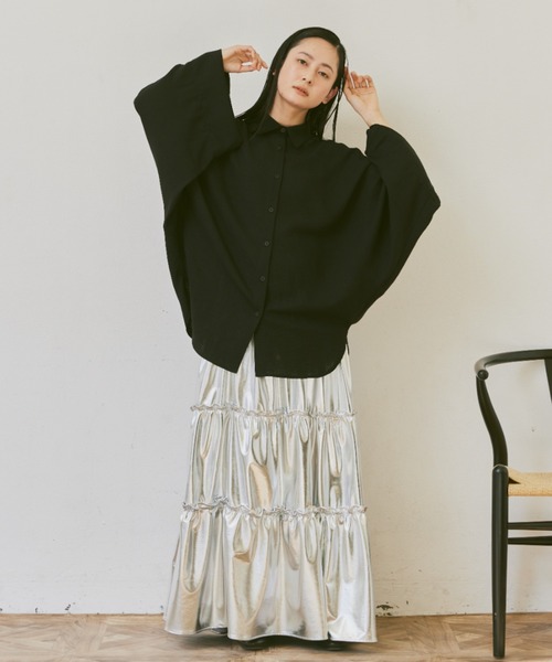 Libra Cue（リブラ キュー）の「メタリックティアードスカート（スカート・レディース・シルバー/ゴールド・FREE）」の18枚目の写真