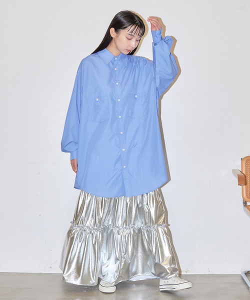 Libra Cue（リブラ キュー）の「メタリックティアードスカート（スカート・レディース・シルバー/ゴールド・FREE）」の20枚目の写真