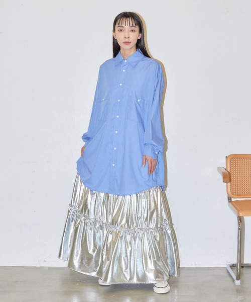 Libra Cue（リブラ キュー）の「メタリックティアードスカート（スカート・レディース・シルバー/ゴールド・FREE）」の21枚目の写真