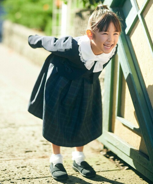 ANY（エニィ）の「チェック ジャンパースカート（ワンピース・キッズ・ネイビー系3/ベージュ系3・130/110/120）」の5枚目の写真