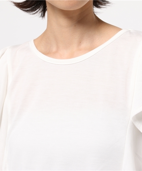 OUTLET(アウトレット)の「【Ciaopanic】T/R天竺×ウィンドペンプルオーバー(Tシャツ/カットソー・レディース・グレー/ホワイト・FREE)」の8枚目の写真