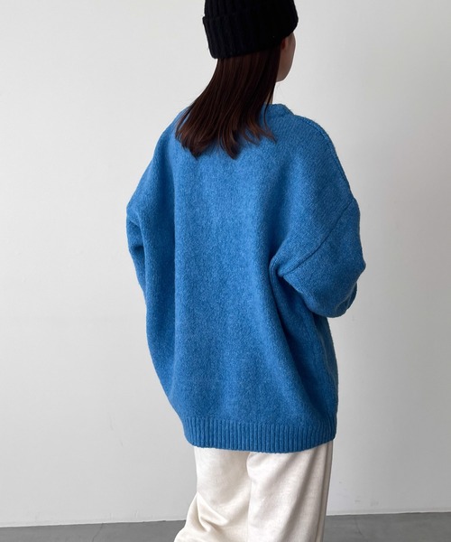 CANAL JEAN(キャナルジーン)の「El mar Vネックオーバーサイズニットカーディガン(カーディガン/ボレロ・レディース・グレー/ブルー/チャコールグレー・ONE SIZE)」の11枚目の写真