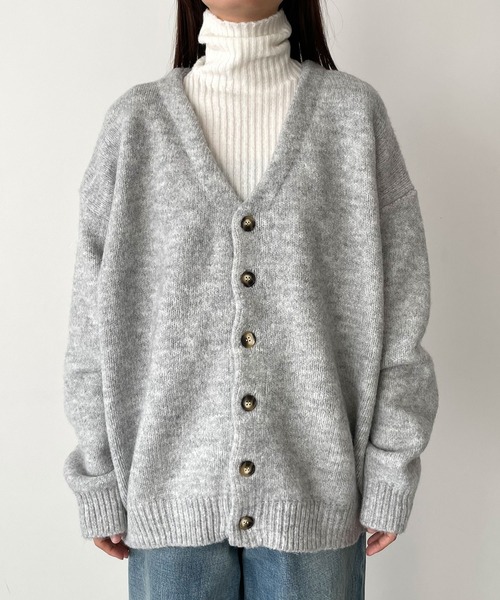 CANAL JEAN(キャナルジーン)の「El mar Vネックオーバーサイズニットカーディガン(カーディガン/ボレロ・レディース・グレー/ブルー/チャコールグレー・ONE SIZE)」の14枚目の写真