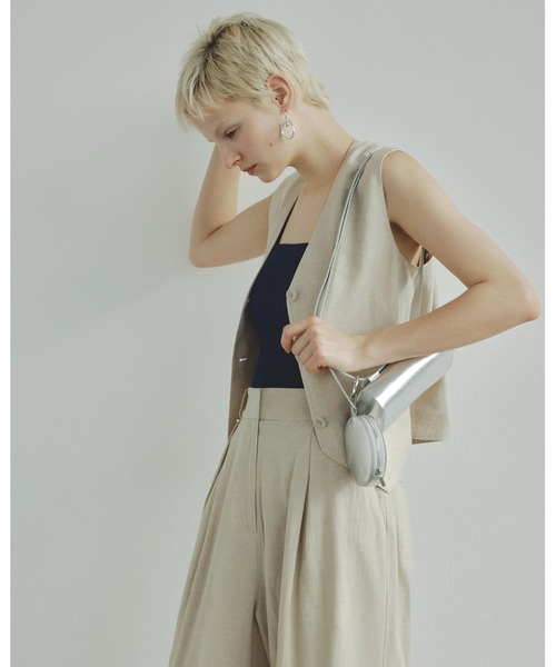 emmi（エミ）の「【emmi atelier】レーヨンリネンベスト（ベスト・レディース・チャコールグレー/ライトベージュ・0/1）」の11枚目の写真