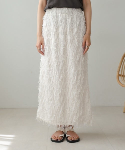 Bab（バブ）の「フリンジタイトスカート（スカート・レディース・ブラック/オフホワイト・M/S）」の19枚目の写真