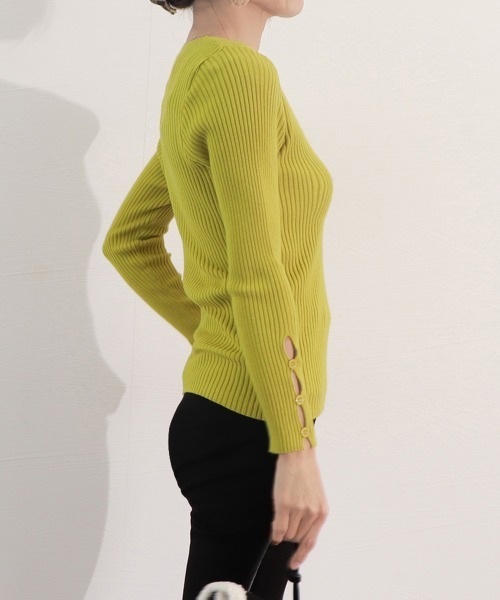 Miniministore(ミニミニストア)の「リブニットトップス レディースニットソー(ニット/セーター・レディース・ダークグリーン/ライトブラウン/ブラウン/グリーン/ブラック/ホワイト・フリー)」の18枚目の写真