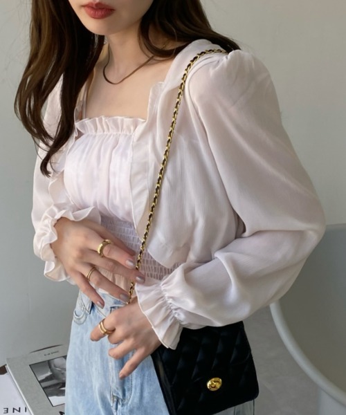 コムデギャルソン 23SS ポリエステルサテンラッフルシャーリングボレロ SHIRRING BLOUSE｜HELIOPOLE｜HÉLIOPÔLE（エリオポール）公式