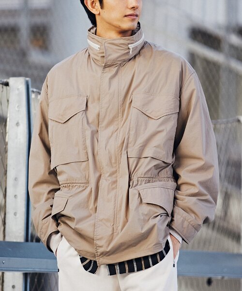 EDIFICE（エディフィス）の「ドライナイロン アーミースタンドブルゾン（ブルゾン・メンズ・ベージュ/ネイビー/サックスブルー・MEDIUM/LARGE）」の8枚目の写真