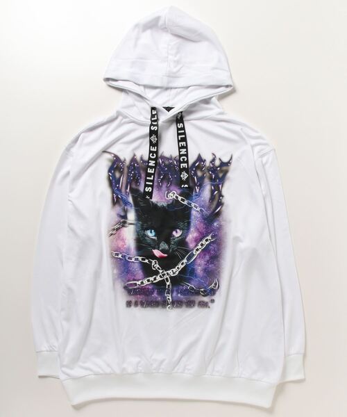 MAROCORE(マロコア)の「黒ねこプリントビッグシルエットパーカー フーディ 24AW(パーカー・レディース・ブラック/ホワイト・L/M)」の11枚目の写真