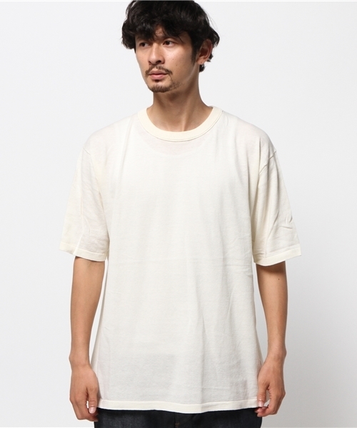 CIAOPANIC（チャオパニック）の「【Ciaopanic】　コットン天竺BIGニットTee5分袖（ニット/セーター・メンズ・グレー/ブラック/アイボリー・MEDIUM/LARGE）」の4枚目の写真