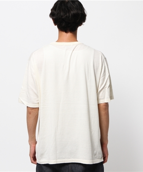 CIAOPANIC（チャオパニック）の「【Ciaopanic】　コットン天竺BIGニットTee5分袖（ニット/セーター・メンズ・グレー/ブラック/アイボリー・MEDIUM/LARGE）」の6枚目の写真