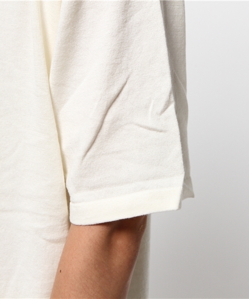 CIAOPANIC（チャオパニック）の「【Ciaopanic】　コットン天竺BIGニットTee5分袖（ニット/セーター・メンズ・グレー/ブラック/アイボリー・MEDIUM/LARGE）」の8枚目の写真