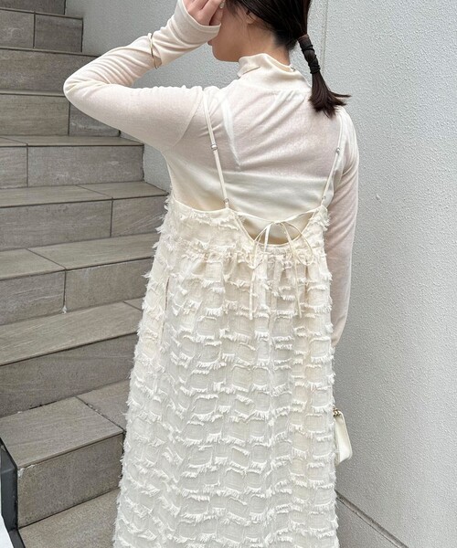 fredy emue（フレディエミュ）の「【オケージョン対応】フリンジキャミワンピース（ワンピース・レディース・アイボリー/ブラック・38）」の10枚目の写真