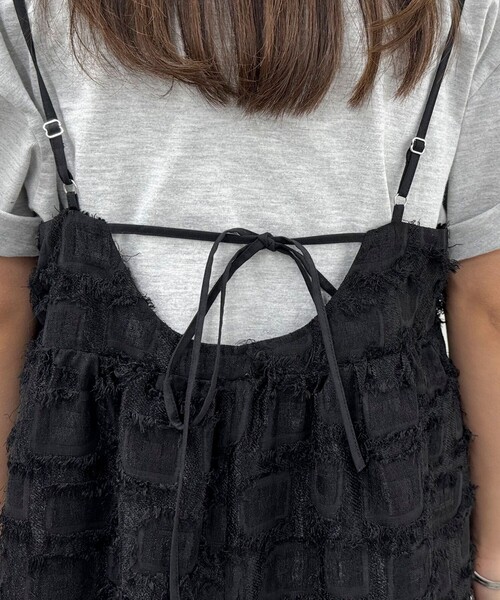 fredy emue（フレディエミュ）の「【オケージョン対応】フリンジキャミワンピース（ワンピース・レディース・アイボリー/ブラック・38）」の22枚目の写真