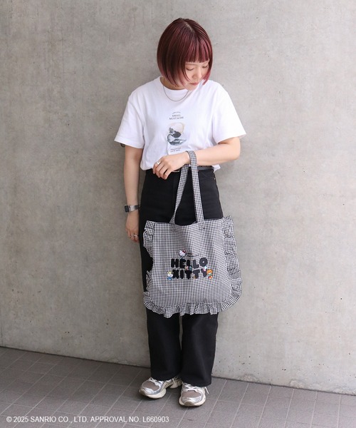sanrio（サンリオ）の「HELLO KITTY / フリルトートバッグ（トートバッグ・レディース・ブラック/アイボリー・FREE）」の9枚目の写真