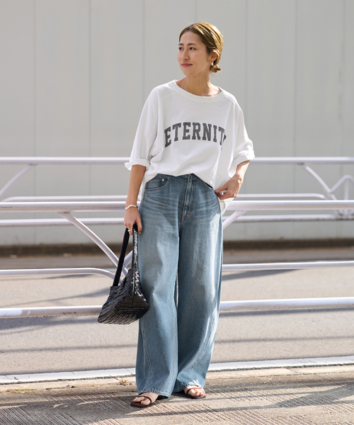 FRAMeWORK(フレームワーク)の「≪追加≫ロゴプリントハーフスリーブT(Tシャツ/カットソー・レディース・ホワイト/ブラウン・FREE)」の17枚目の写真